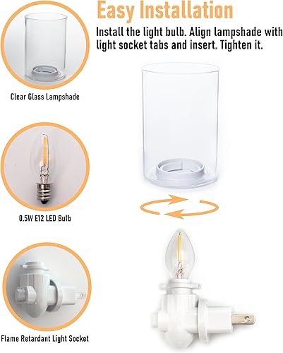 Miniatura 5 de Moderna luz nocturna enchufable con interruptor de encendido y apagado, paquete de 2 luces LED de noche de 0.5 W enchufables en el enchufe de pared,