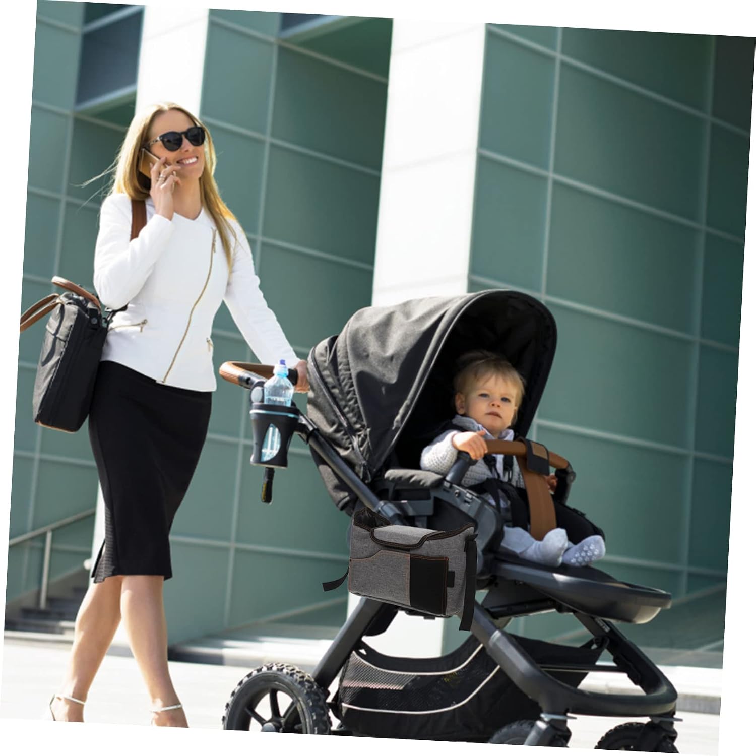 Crossbody Diaper Bag for Stroller Versatile Diaper Pouch and Storage Organizer Ideal Stroller Supplies for Parents on The Go Stylish and Functional Stroller Storage Bag