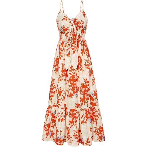 GRACE KARIN Womens Summer Floral Maxi Dresses 2026 Long Flowy Boho Dress Beach Vacation Sundresses Casual Clothes with Pocket
