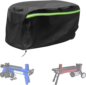 Electric Log Splitter Cover 5 6.5 7 Ton Small 420D Waterproof Oxford Cloth Night Reflective Strip Safety 39.4L13.7W19.7H Gas or Electric Log Splitters Dust Cover With Storage Bag 5-7 TON