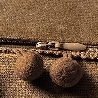 Vista 42 de 2 fundas para cojín decorativo de terciopelo con pompones