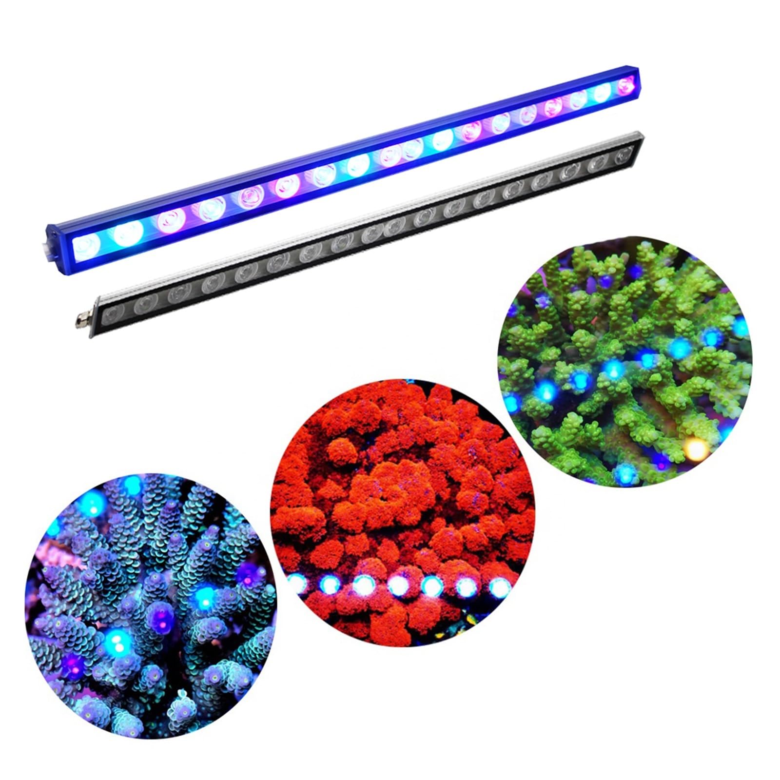 oświetlenie akwarium 2 zestawy 54W/81W/108W oświetlenie Led do akwarium z 470nm 450nm niebieski pasek UV Led do akwarium drążek barowy do lampy do akwarium z rafą koralową do akwarium roślinnego(2sets