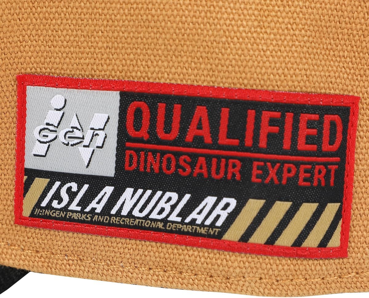 Jurassic Park Logo Woven Patch Tan Canvas B2 Ball Cap - Image 7