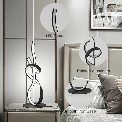 Miniatura 5 de 22 pulgadas, 24 W, 2700 lm, diseño moderno, 3CCT, 2700 K4000 K6500 K, táctil sin escalones, regulable, con control remoto, lámparas de mesa LED para