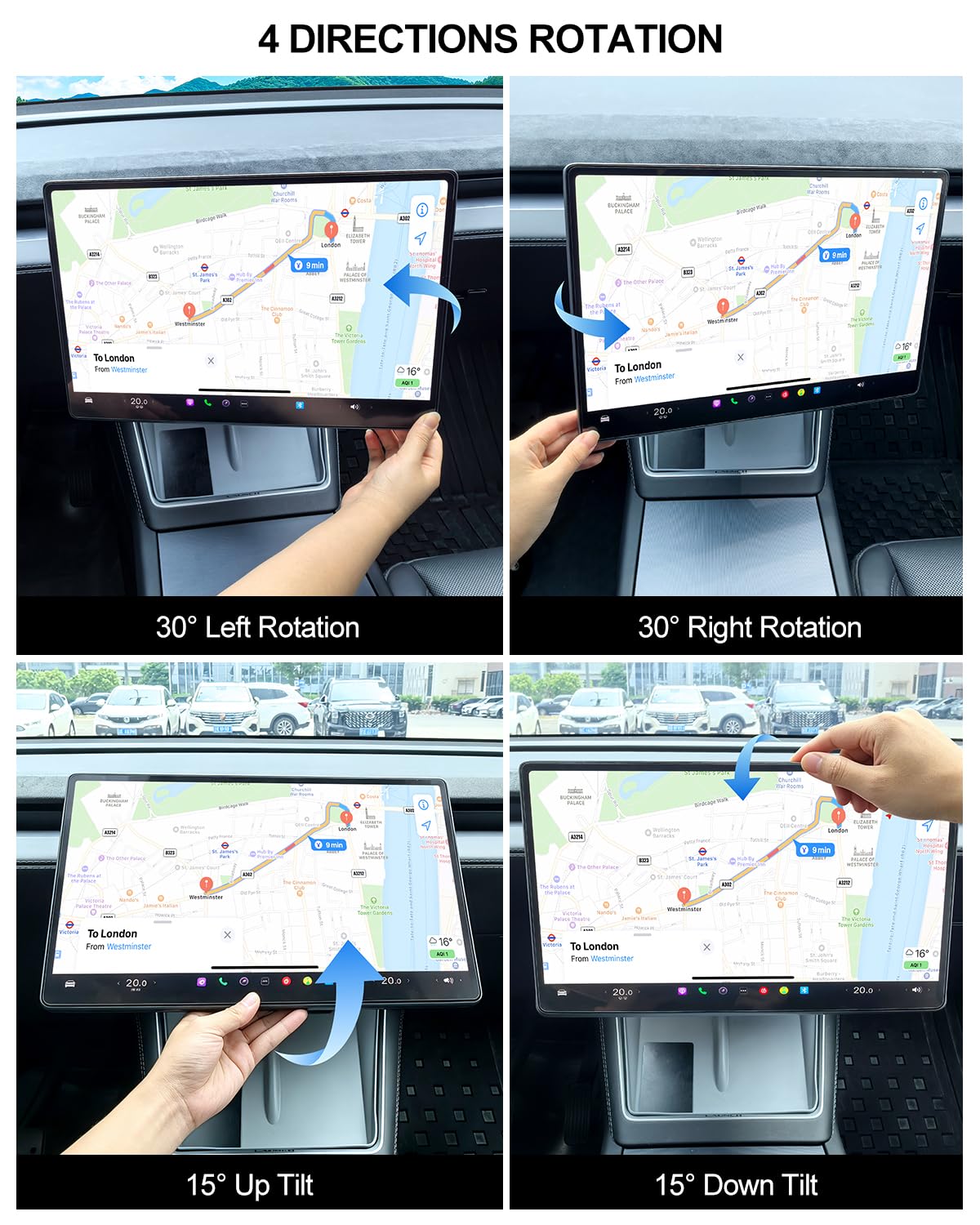 Support Pivotant pour Tesla Model Y Juniper et Model 3 Highland