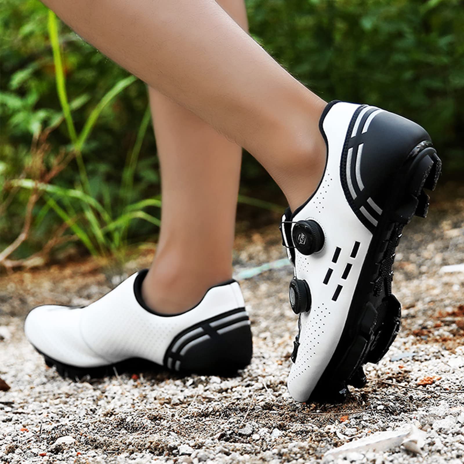 Scarpe Ciclismo MTB Uomo Con Tacchetti SPD, Compatibili Crankbrother E Look, Traspiranti, Taglie UK 4.5-12 - Foto 3