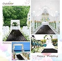 Vista 131 de ShinyBeauty Pasillo de Lentejuelas Negras Brillantes de 2 pies x 15 pies Alfombra Brillante para Bodas, Graduaciones, Fiestas, Alfombra Negra