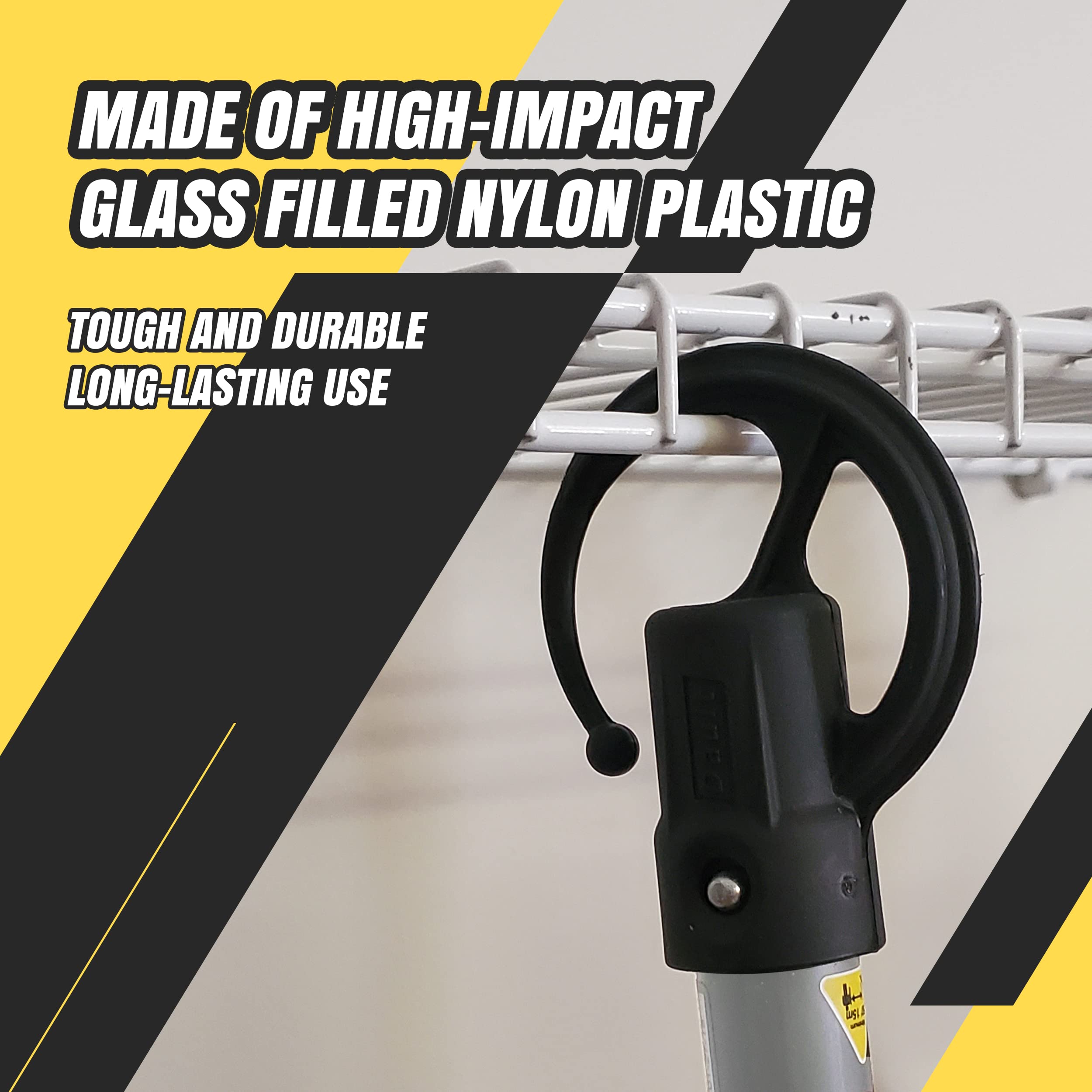 DAULT Ganchos de almacenamiento de garaje resistentes fabricados en Estados Unidos para accesorios Dewalt | Perchas para herramientas | Ganchos de montaje en pared | Juego de 3 | Fabricado en Estados