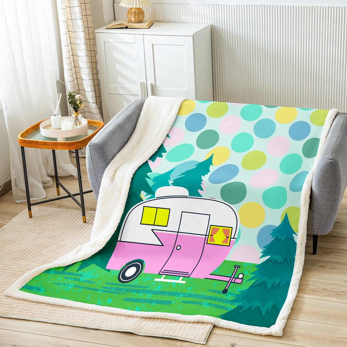 Coperta In Pile Flanella Con Farfalle - Morbida E Leggera Per Letto, Divano E Auto - 152x127 Cm - 3