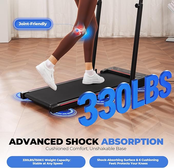 Caminadora Eléctrica Plegable 3HP con Manubrio Ajustable Rojo miniatura 3