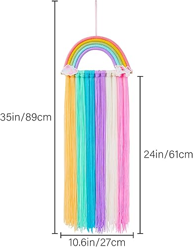Miniatura 6 de FIOBEE Organizador de lazos para el pelo de arco iris, clips de unicornio, soporte para diadema de unicornio para colgar en la pared, decoración del
