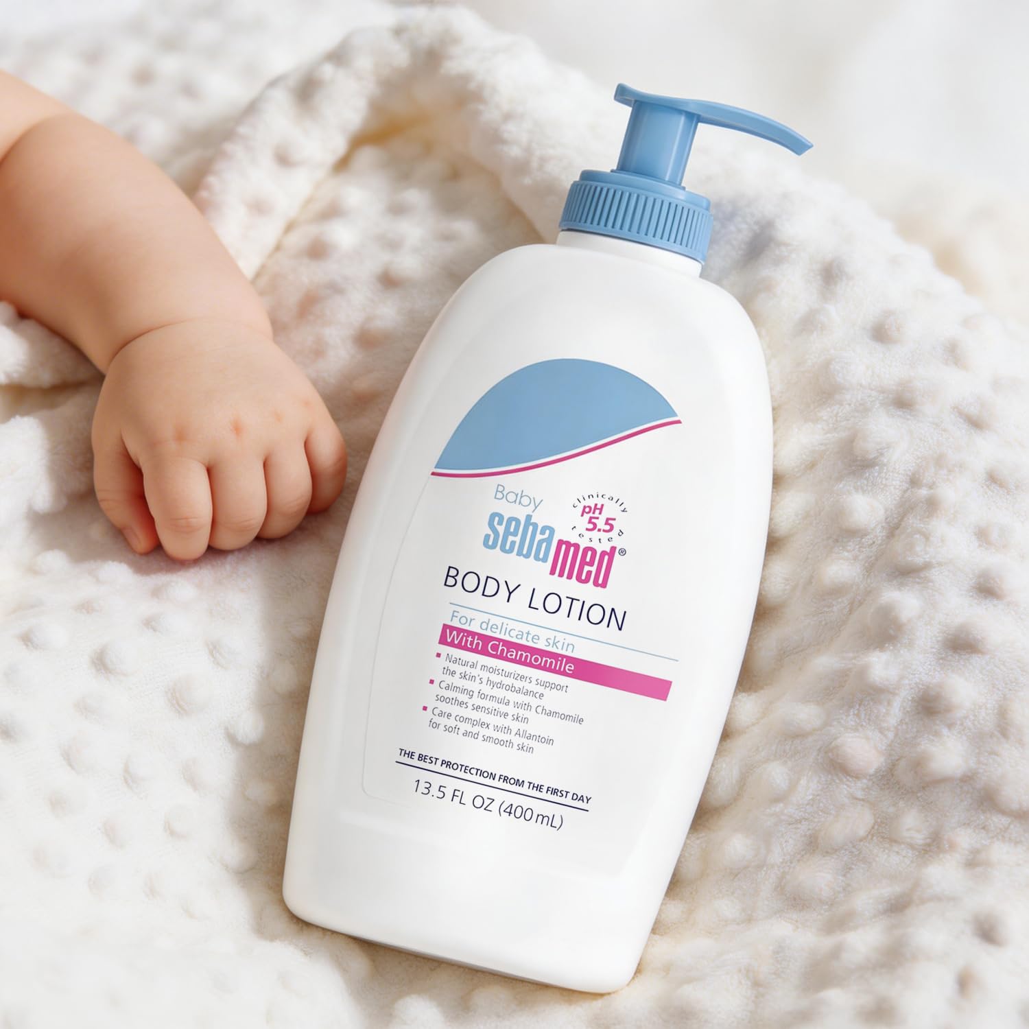 SEBAMED Baby Lotion pH 5.5 Ultra Mild Hydration Dermatologist Recommended Non-Greasy Moisturizer for Delicate Skin 13.5 Fluid Ounces (400 Milliliters)