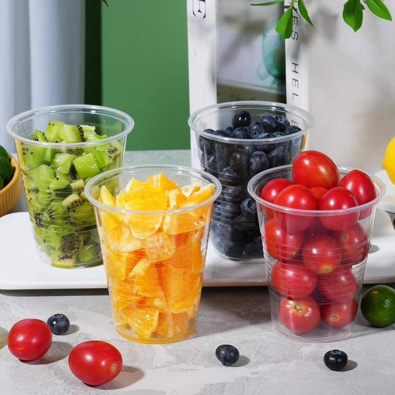 SIUQ 300 Pack 12 oz Clear Plastic Cups, 12 Ounce Disposable Cold Drinking Cups for Party, Picnic, Wedding, BBQ, Travel, Christmas, Halloween, Events - Image 8