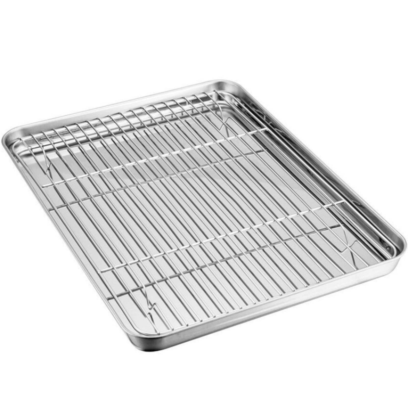 Plaque de cuisson en métal anti-graisse avec sa grille de refroidissement inox