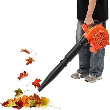 25.4cc 2-Cycle Gas Handheld Leaf Blower Light Gas Blower w/0.4L Fuel Tank, 424CFM 152MPH Low Vibration and Cruise Control Powerful Blowers for Lawn Yard Care25.4cc 2-Stroke