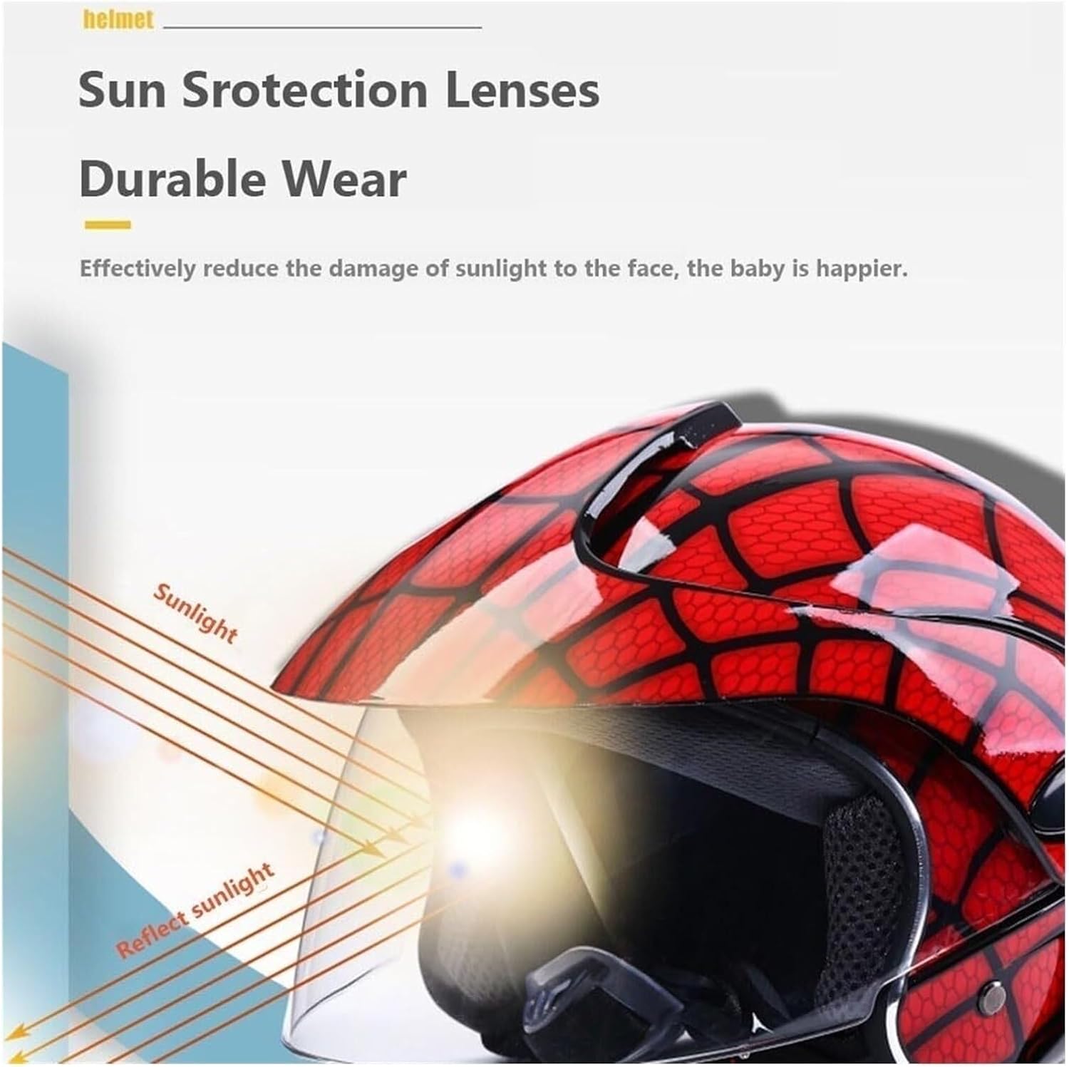 Kids Retro 3/4 Open Face Motorcycle Half Helmet for 2-14 Years Old, DOT Approved Child Boys Girls Electric Scooter Bicycle Helmets,Toddler Go-Kart Dirt-Bike Moped ATV Helmet