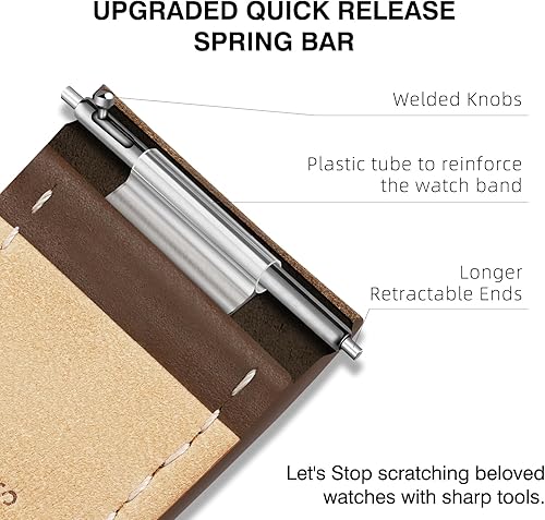 Miniatura 6 de Ritche Correa de reloj de cuero de liberación rápida para hombres y mujeres, correa de reloj de 0.79 pulgadas, 0.78 pulgadas, 0.86 pulgadas,