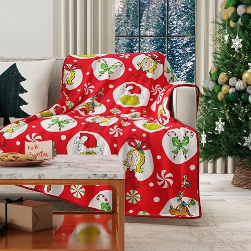 Miniatura 34 de Dr. Seuss El Grinch Ropa de Cama de Vacaciones de Felpa Supersuave con Micro Raschel, 90 in x 90 in, (Producto Oficial Licenciado) de Franco Manta