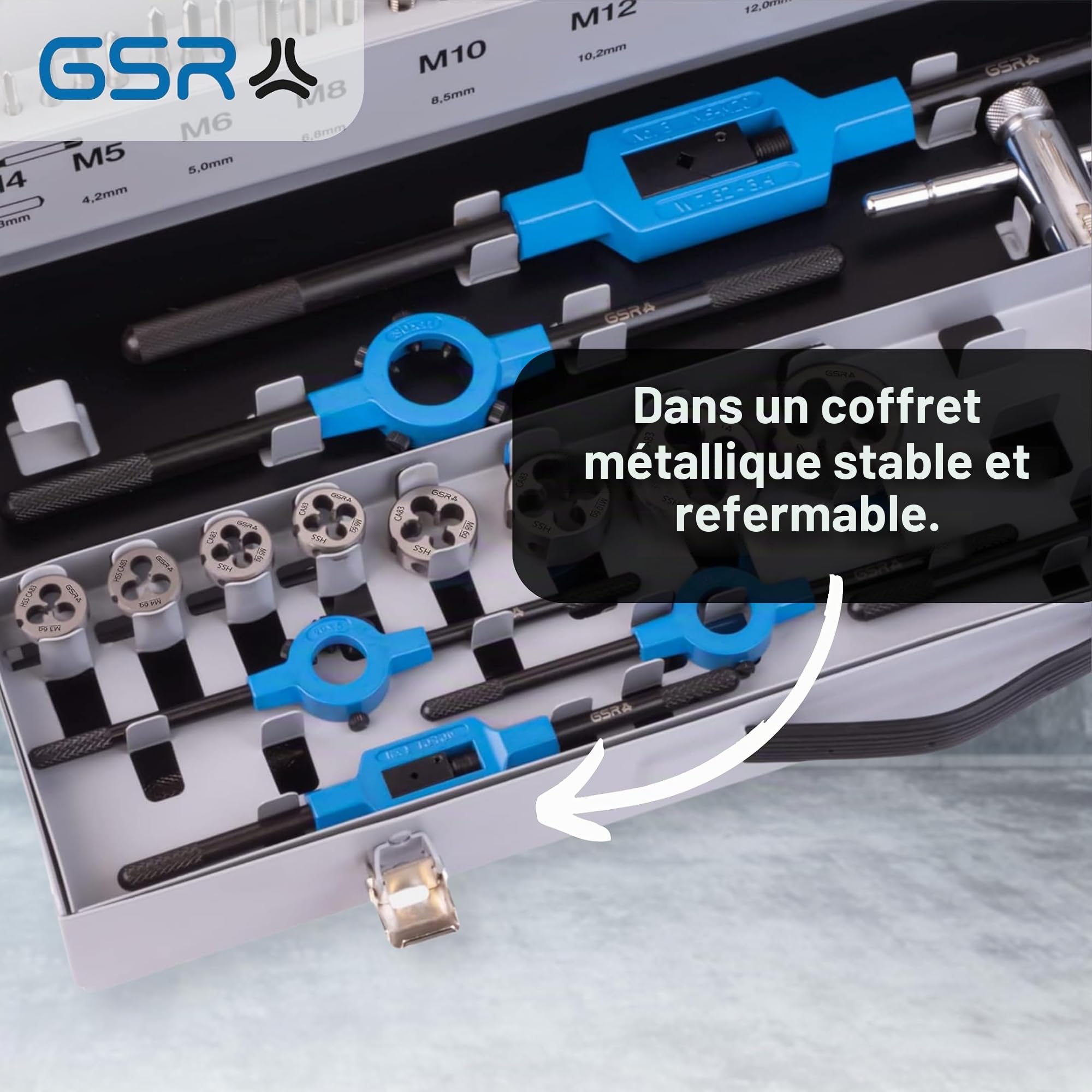PROFI 56pièces Gewindeschneidsortiment M3-M20 HSS GSR