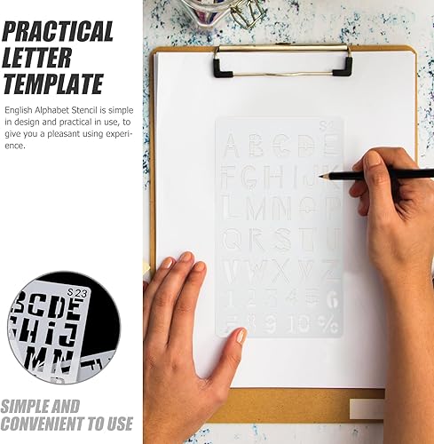 Miniatura 4 de EXCEART 24 hojas de plantilla de corte de letras, suministros de graffiti, moldes de letras, plantilla de pintura hueca, plantilla de pared,