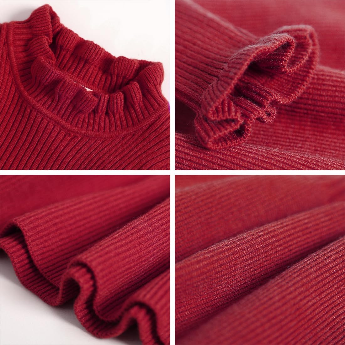 Simplee kids Toddler Dress Baby Girl Fall Dress Ribbed Knit Sweater Dress for 6M-5T - Image 6