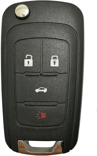 Funda de repuesto para llavero para Chevrolet Chevy Cruze Camaro Malibu Flip plegable para llave remota, 4 botones