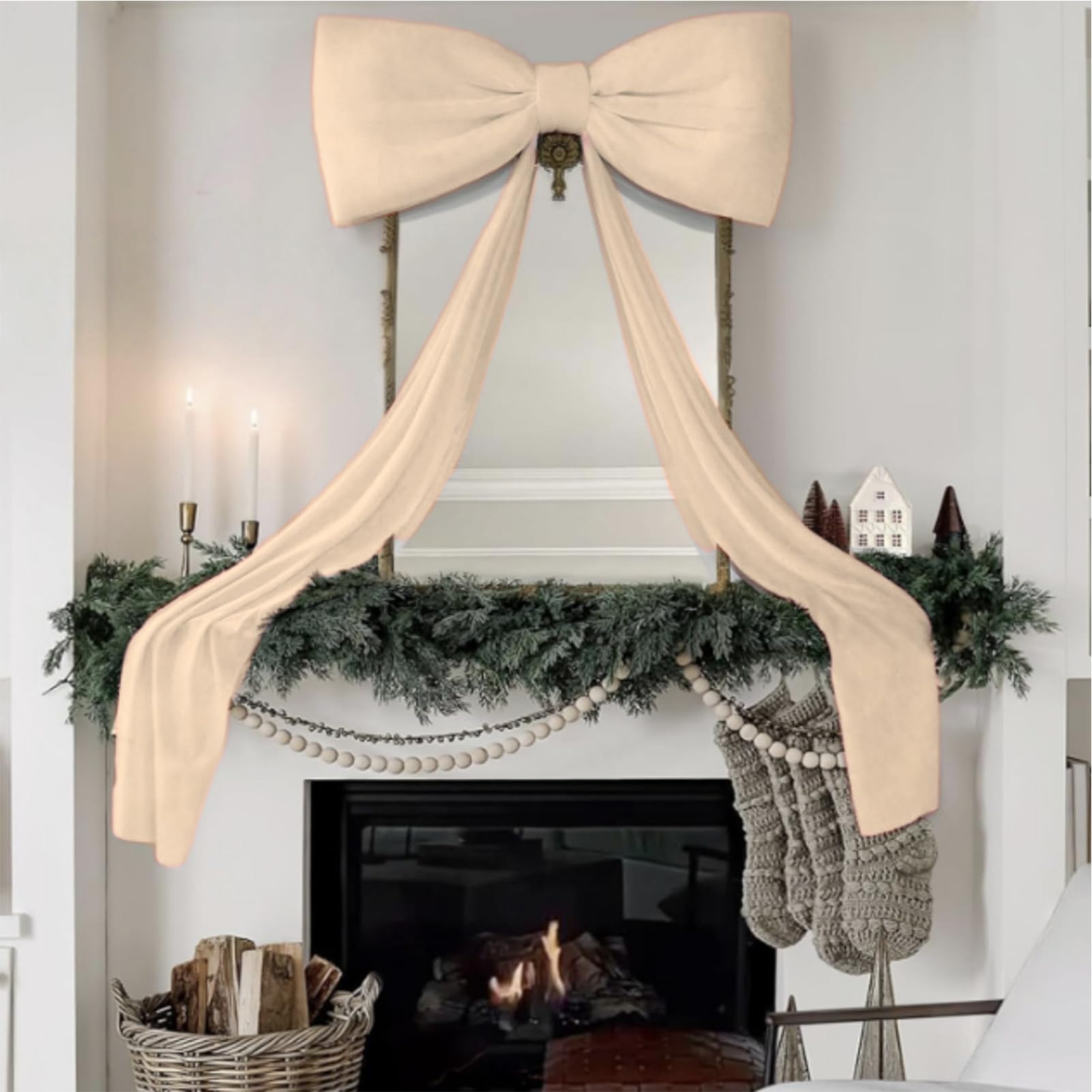 para decoración de árbol de Navidad, decoración de terciopelo grande de 70.8 pulgadas, decoración de árbol de Navidad, para sala de estar, entrada, , mantel, exhibición de pared, telón de