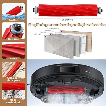 Yivy Juego de Accesorios de 26 Piezas para Roborock Q Revo/P10（No para Qrevo S） Accesorios Robot Aspirador Piezas de Repuesto con 2 Cepillo Principal, 6 Bolsas de Polvo, 8 Mopp Paños, 4 Filtros2