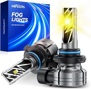 Marsauto H10 9145 LED Fog Light Bulbs Yellow, 14,000LM 3000K Amber H10 9140 9145 LED Bulb Yellow Fog Lights, Non-Polarity 70000 HRS Lifespan for Fog Lights and DRL, Side Marker & Cornering & Combos