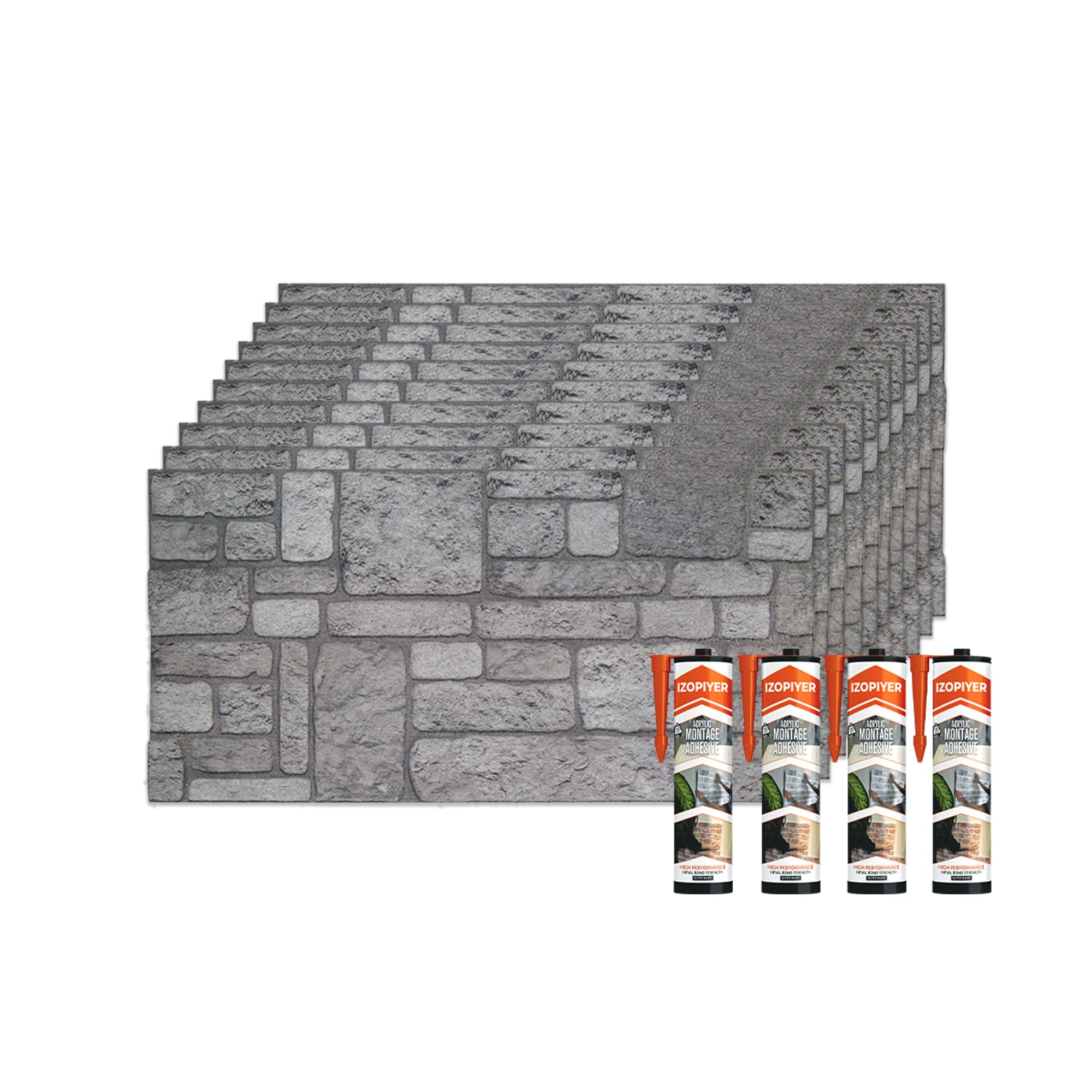 Revestimiento de pared autoinstalable IZODEKOR paneles imitación piedra 3D espuma