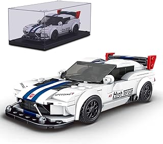 Mould King Speed Champion Racing Car Building Kit with Acrylic Display Case, Super Car 27011 Building Blocks Construction Toy, Collectible Model Cars Building Sets for Adult and Kids 8+ (388 Pieces)