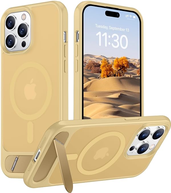 Temdan Magnetic Compatible with iPhone 14 Pro Case, [Built-in Invisible Kickstand][Compatible with MagSafe] [Military Grade Shockproof] Slim Translucent Matte Phone Case for iPhone 14 Pro 6.1" by Temdan - Used condition - US$9.31
