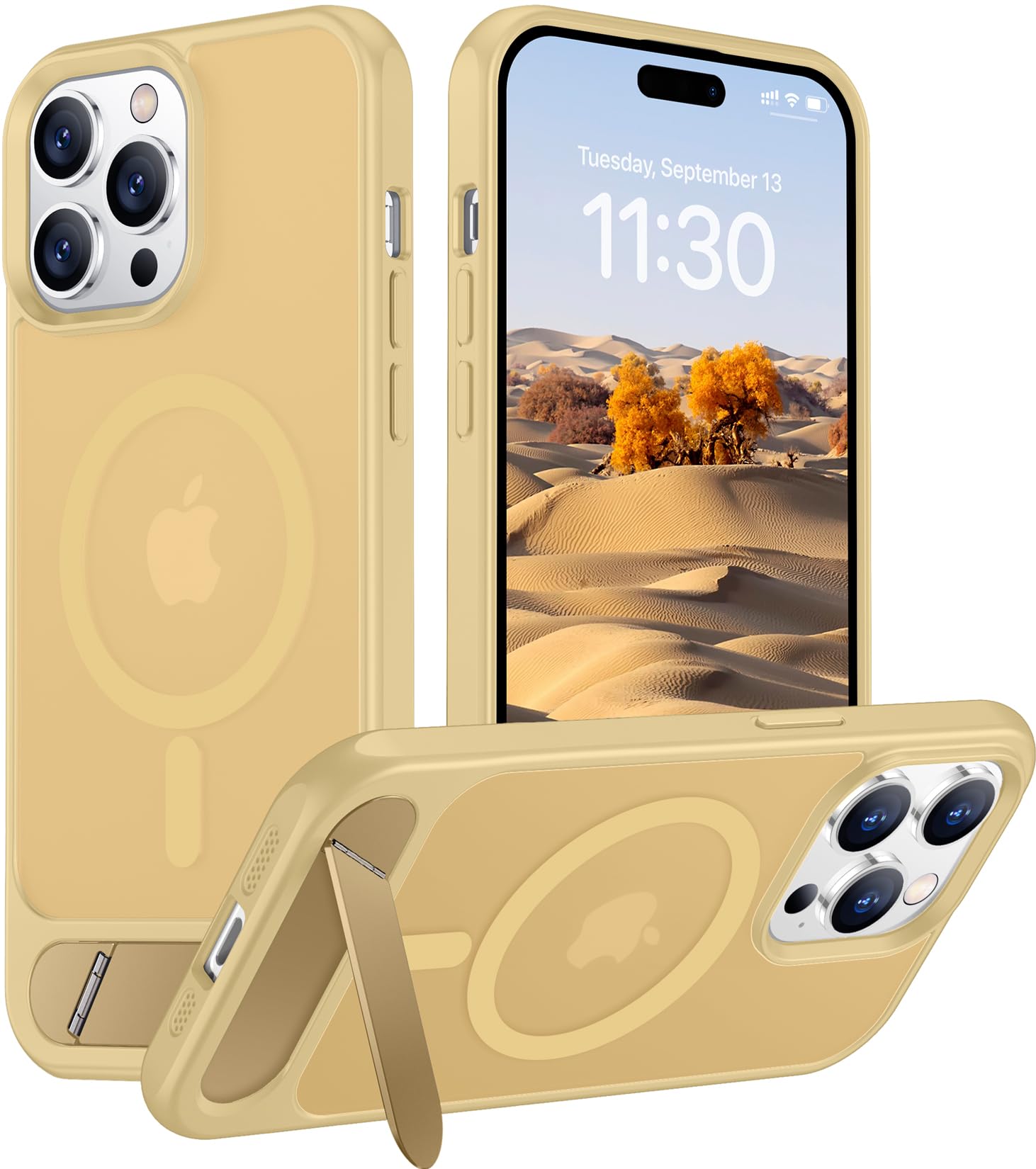 Temdan Magnetic Compatible with iPhone 14 Pro Case, [Built-in Invisible Kickstand][Compatible with MagSafe] [Military Grade Shockproof] Slim Translucent Matte Phone Case for iPhone 14 Pro 6.1"