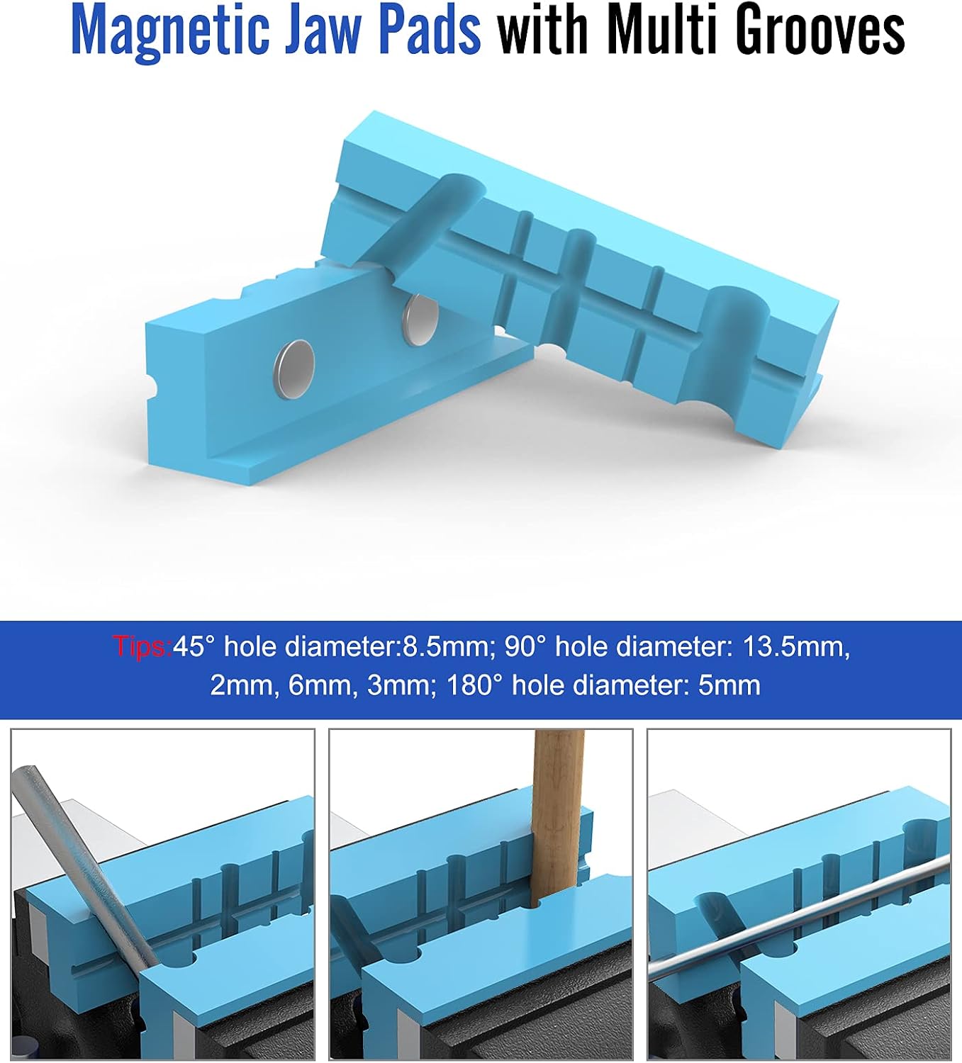 Housolution Bench Vise 4 Inch, 360°Swivel Base Bench Clamp with 100mm Vise Jaw, Home Vise Clamp-On Vise Repair Tool Work Bench Vice for Cutting Conduit, Drilling, Metalworking - Black & Blue