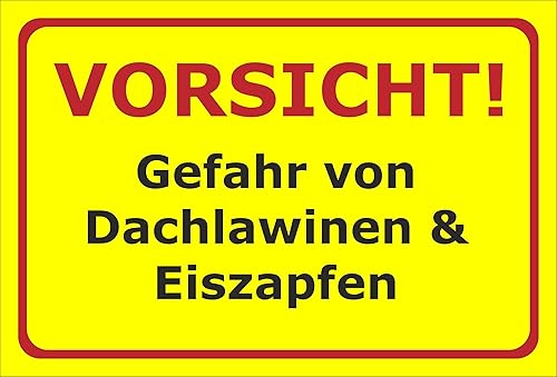 Schild Dachlawinen Eiszapfen – 30x20 cm – 3mm Aluverbund –