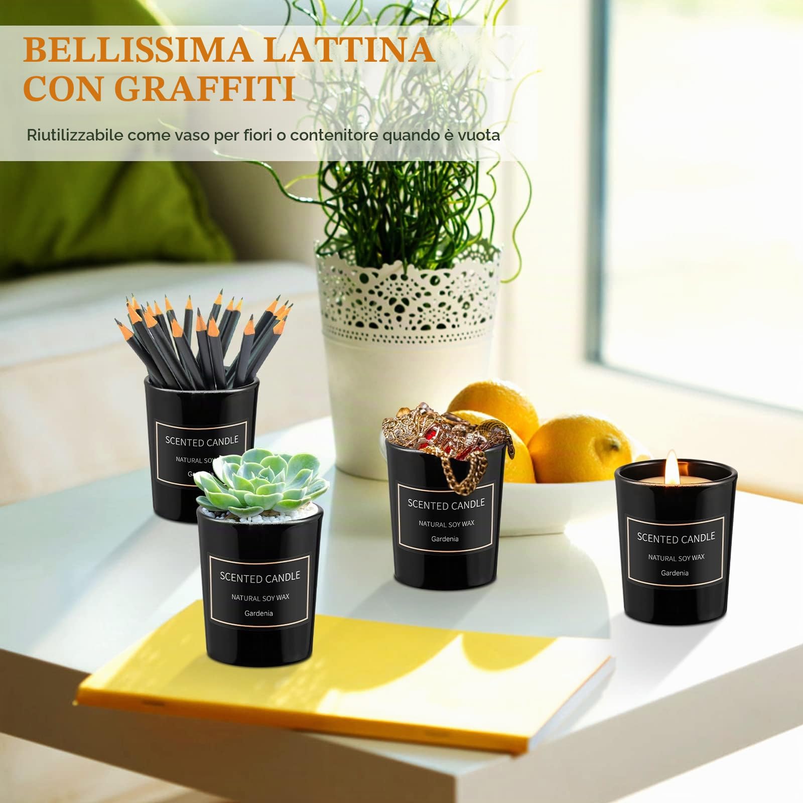 8 Candele Profumate per aromaterapia per la casa, set regalo per donne in cera di soia, candele in barattolo di cera di soia, candele a lunga durata, regalo per compleanno, festa