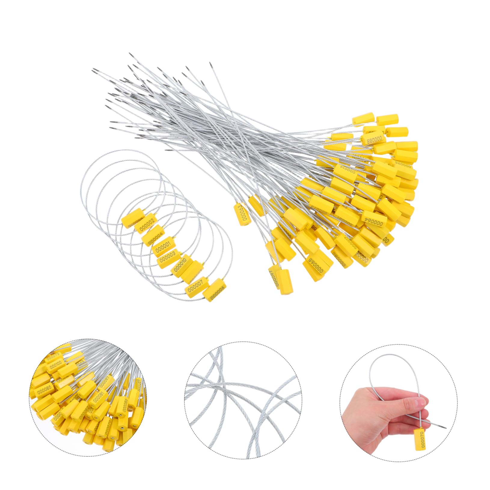 Alipis Lot De 100 Scellés En Acier : Étiquettes Inviolables Résistantes Aux Intempéries – scellés En Fil Métallique Haute Résistance Pour Conteneurs D'expédition Et Camions