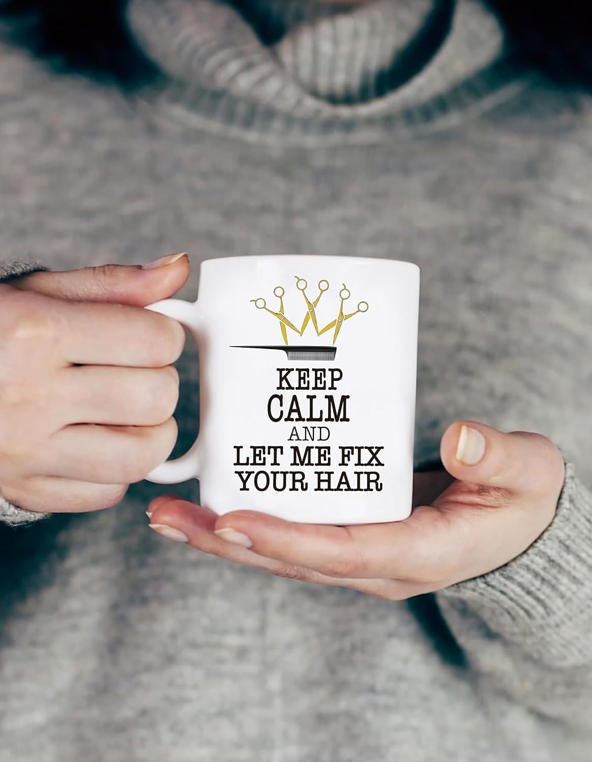 Hairstylist Coffee Mug 11oz Ceramic, Golden Scissor Hair Clips, Hairdresser Graduation Gifts, Gift for Hair Stylist Women, Female Barber Gift, Cosmetology Gifts for Students, Hairstylist Gift Ideas - Image 6