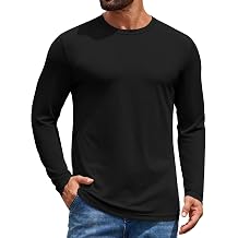 COOFANDY Mens Long Sleeve T-Shirt Cotton Blend T Shirts Casual Crew Neck Basic Tee Soft Classic Regular Fit Tshirts