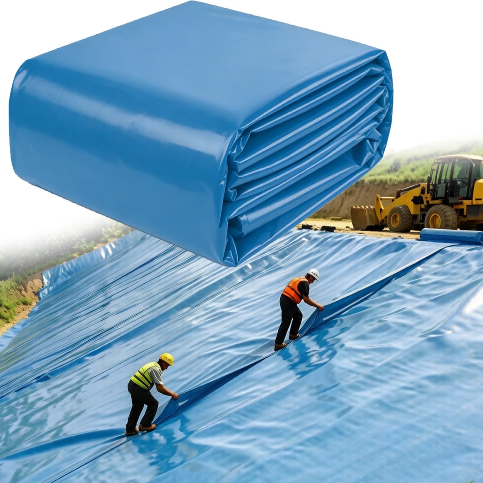 Bâche étang bleue 4x4m idéale pour l'aménagement de pentes de rivières et bassins