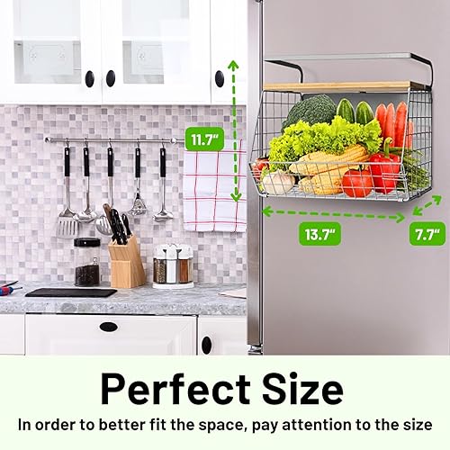 Miniatura 6 de Ofiray-home Estante magnético para refrigerador con tapa de madera, cubos de almacenamiento de cebolla y patata frutal, organizadores de despensa,