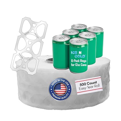 500ct 6-Pack Rings Universal Fit - Fits all 12oz Beer