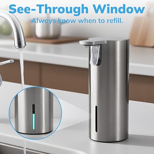 Miniatura 6 de Umimile Dispensador eléctrico de jabón para platos para cocina y baño, dispensador de jabón líquido de manos de 2 modos, 11.8 onzas recargable con