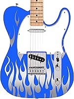 Vista 3 de Calcomanía de llamas personalizadas para guitarras y bajos. Opciones de color disponibles (verde manzana)