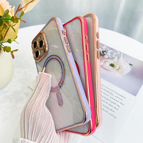 Vista 253 de Fiyart - Funda transparente magnética con purpurina para iPhone 12 para mujeres, con grabado "Love" metálico, protección para cámara y antigolpes