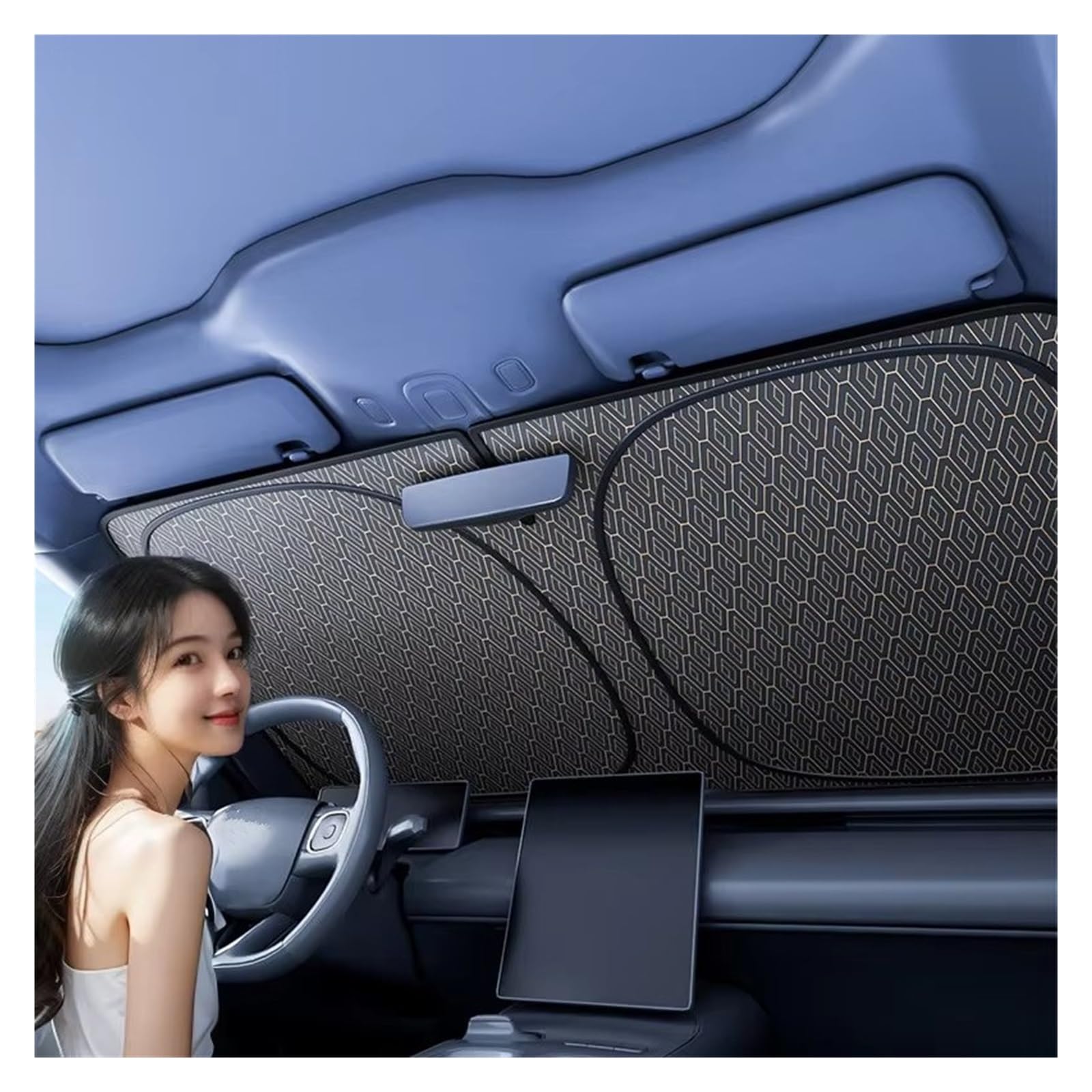 Kfz Outdoor Abdeckplane Klappbare Auto-Windschutzscheiben-Sonnenschutz-Abdeckung, Visier-Schutz, Innen-Anti-UV-Sonne, Windschutzscheibe, Sonnenschirm Autoscheiben Sonnenschutz(C Style)
