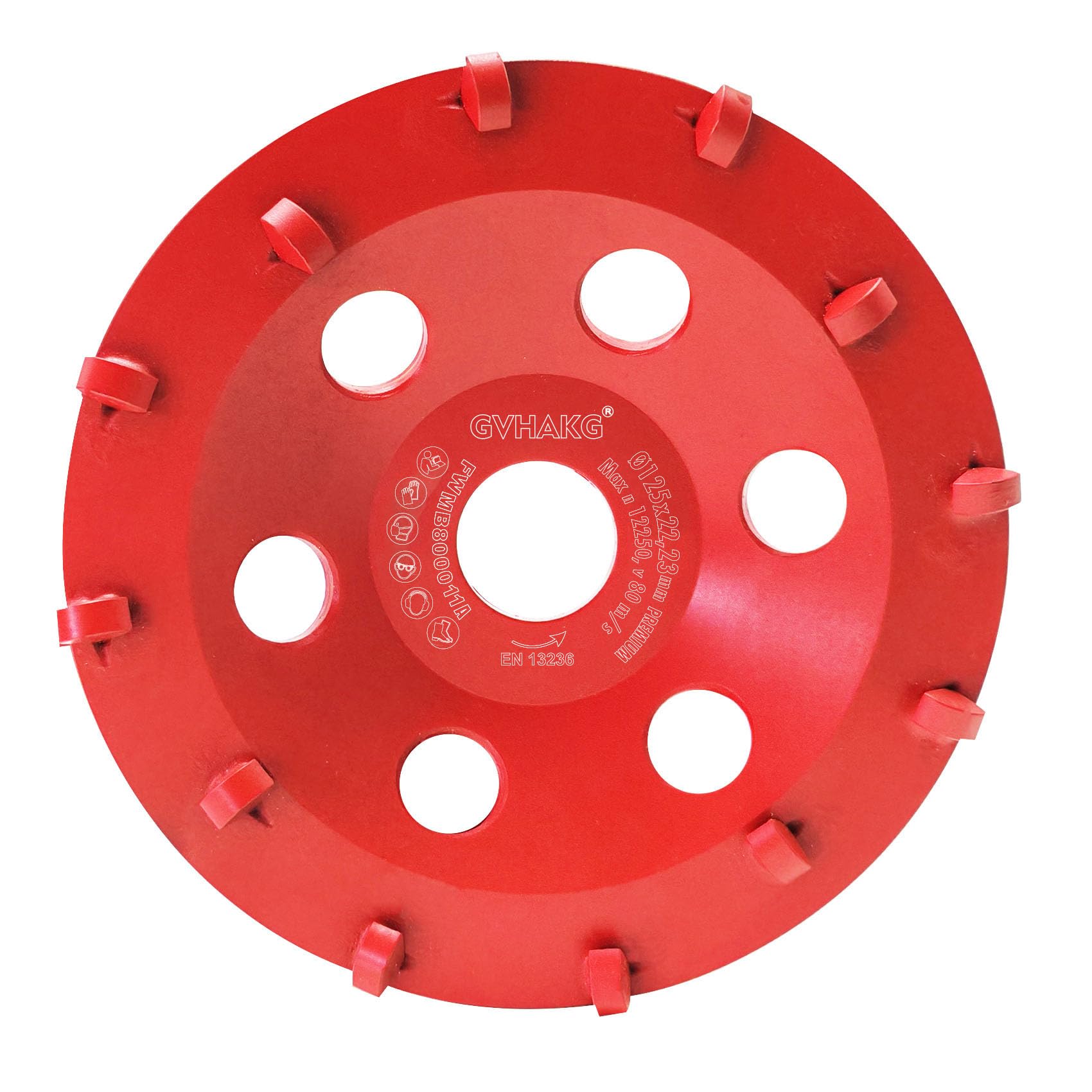 PKD - Disco abrasivo da 125 mm con 12 segmenti (125 x 22,23 mm) | PKD - Disco abrasivo diamantato, 125 mm, per massetto, cemento, rivestimenti in resina epossidica, rivestimenti colorati