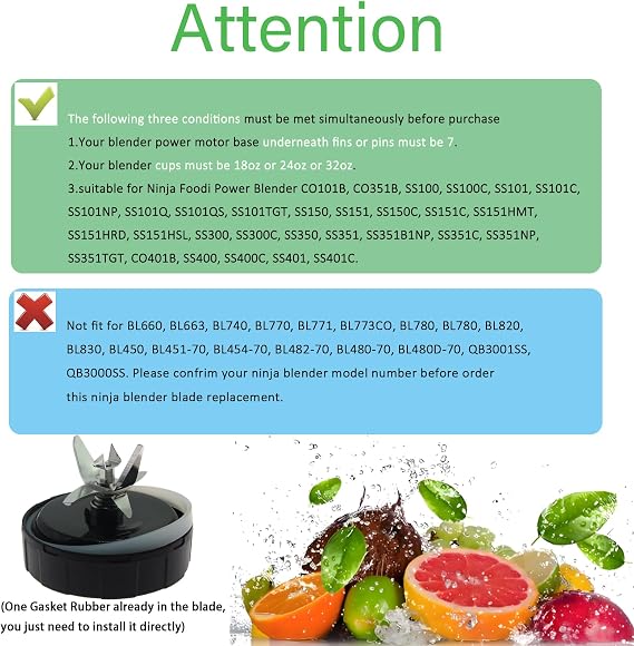 For Ninja SS401 Replacement Blade, Blender Blade Extractor SS101 Replacement Parts Compatible with Nutri Ninja Foodi Power Blender SS101 SS101TGT CO351B SS100 SS150 SS151 SS300 SS350 SS351 SS401