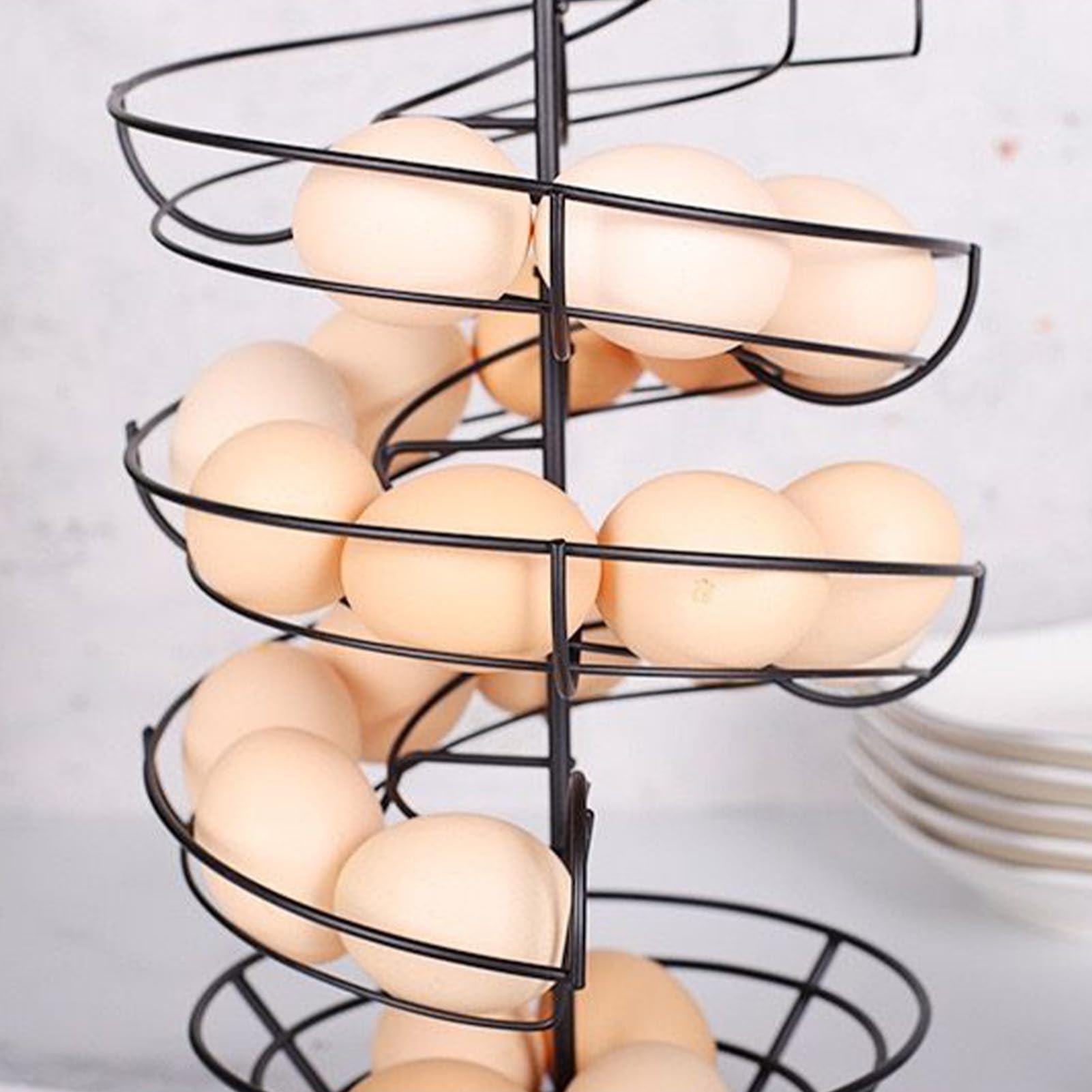 MRKU Cesta de Almacenamiento para Huevos de Cocina - Soporte metálico para exhibición de Productos Frescos para encimera, Carrito para el hogar/apartamento
