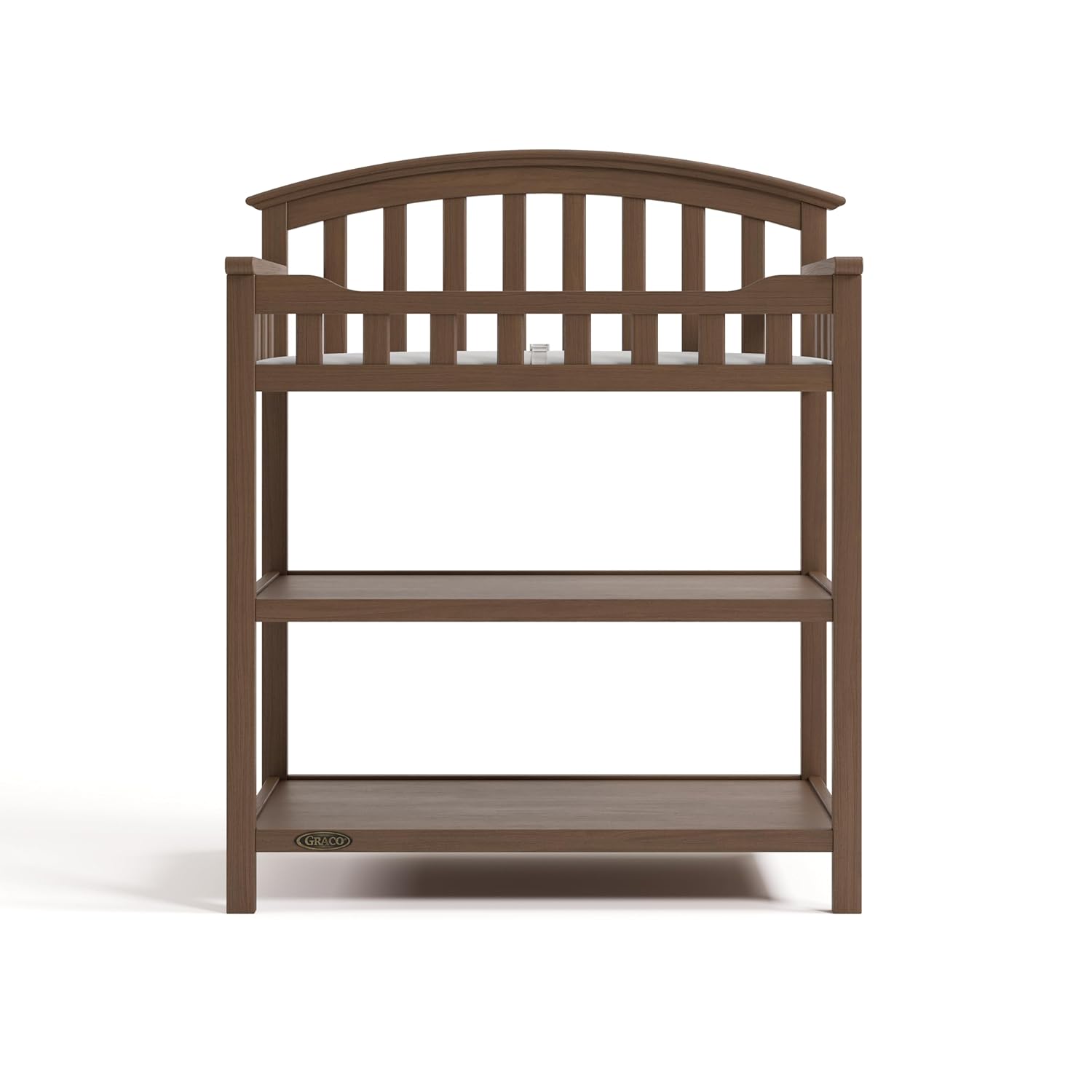 Graco Changing Table with Water-Resistant Changing Pad (Hazelnut) – GREENGUARD Gold Certified, Multi Storage Nursery Baby Changing Table